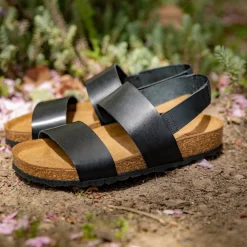 Alex Bio Leather Sandal Black
