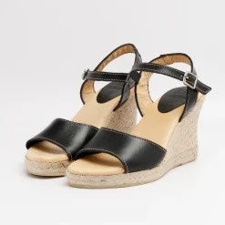 Babette Yute Wedge Sandal Negro
