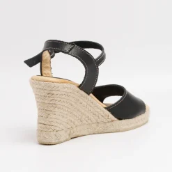 Babette Yute Wedge Sandal Negro