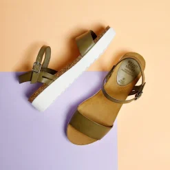 Eden Leather Sandal Olive