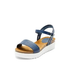 Eden Leather Sandal Snake Blue