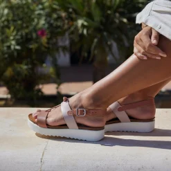 Edina Leather Sandal Beige