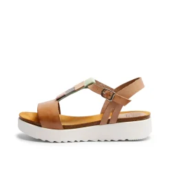 Emilia Leather Sandal Beige-Multi