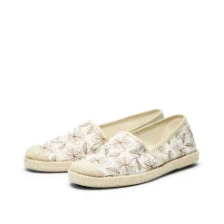Evita Espadrille Flowers Off White
