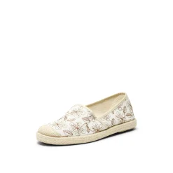 Evita Espadrille Flowers Off White