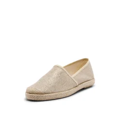 Evita Espadrille Metallic Plain Taupe