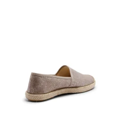 Evita Espadrille Metallic Plain Rose