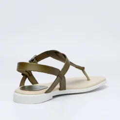 Flora Leather Sandal Olive