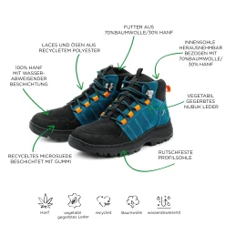 Hiking Hemp Petrol Bootie