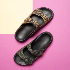 Juna Print Animal Sandal Olive