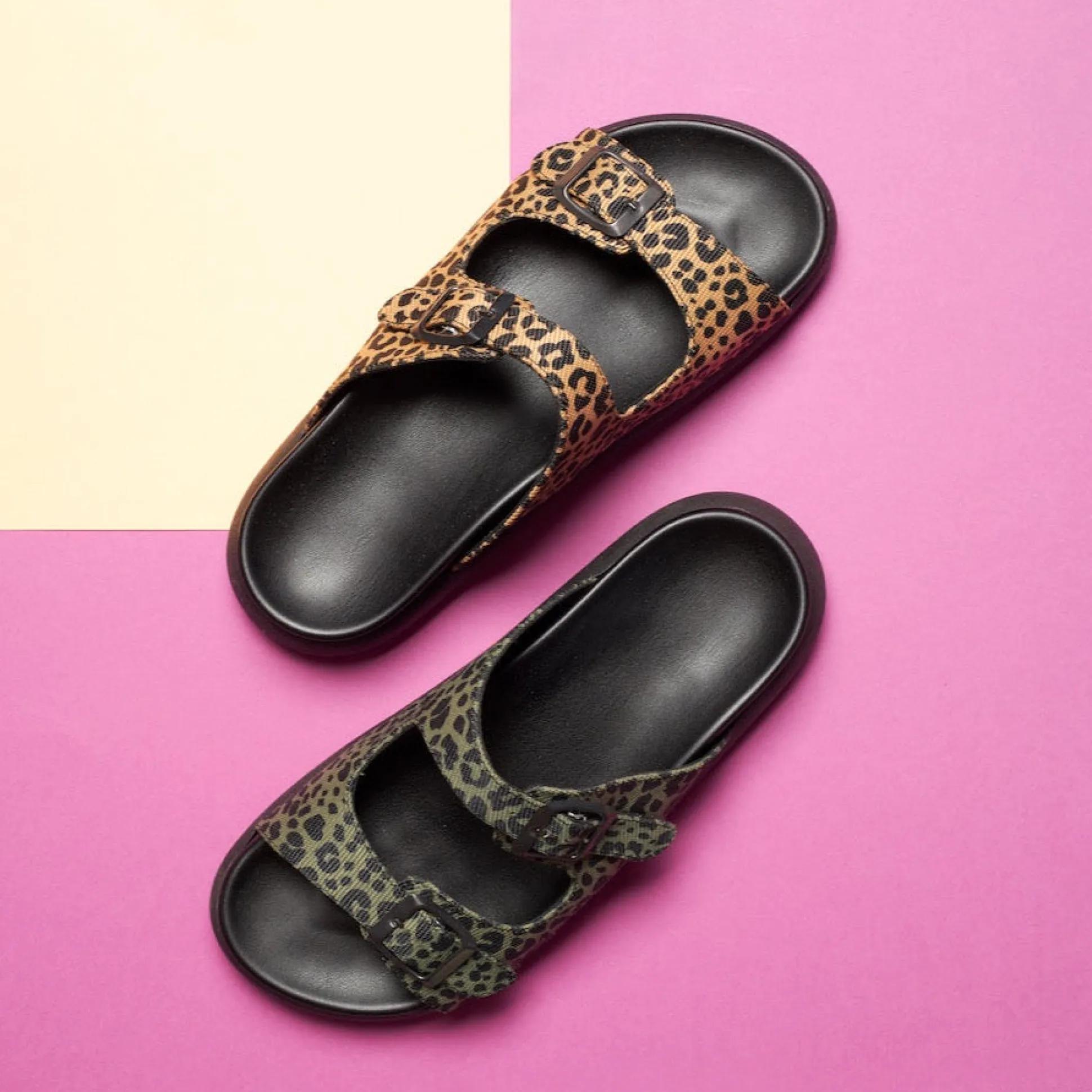 Juna Print Animal Sandal Olive