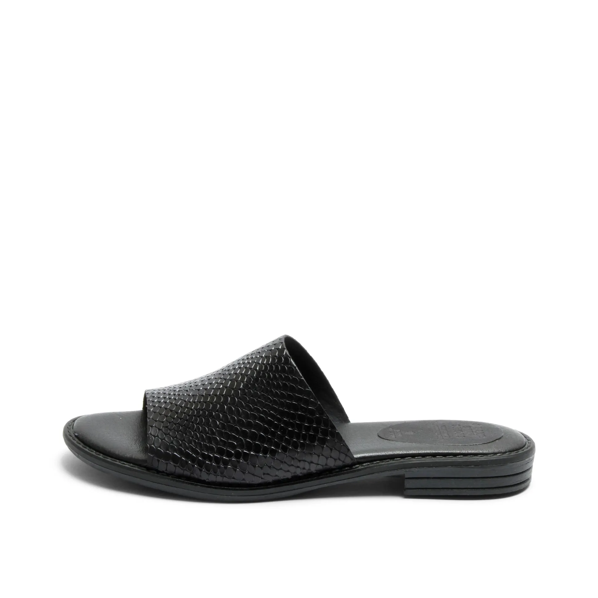 Kaja Leather Sandal Snake Black