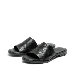 Kaja Leather Sandal Snake Black