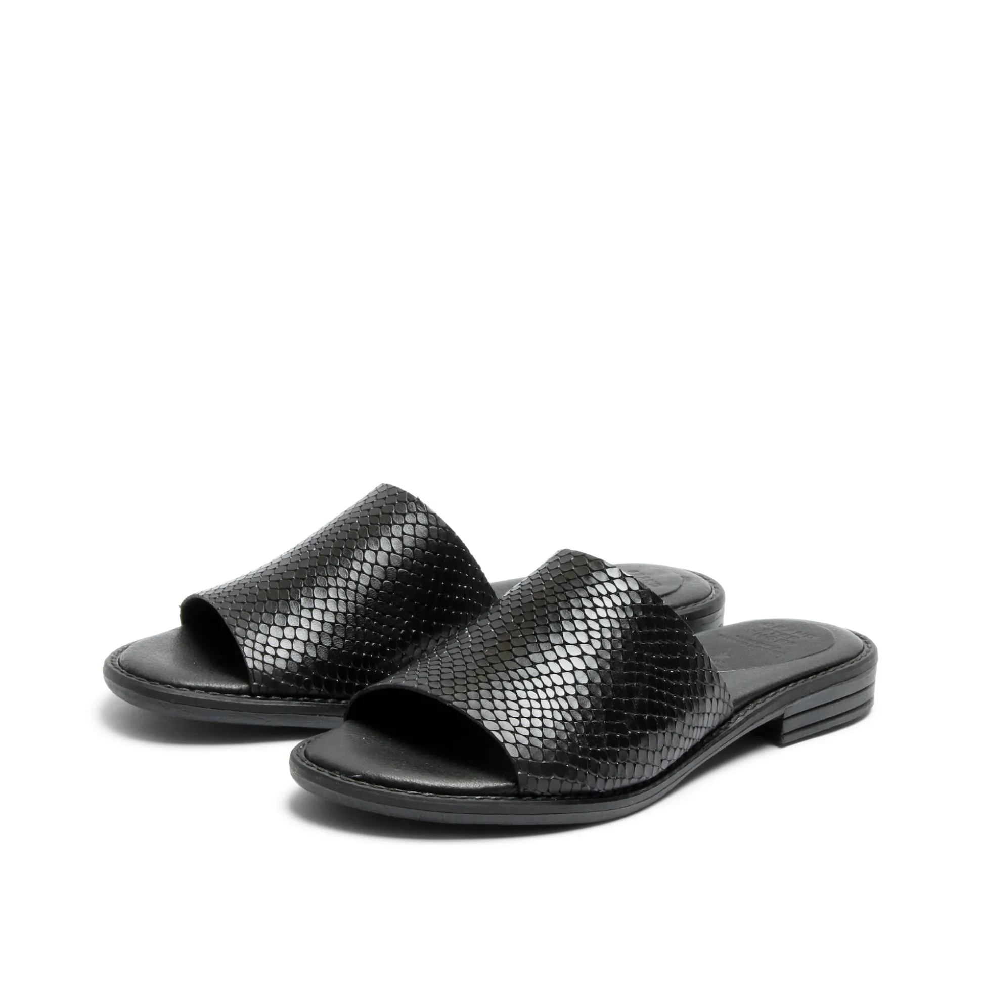 Kaja Leather Sandal Snake Black