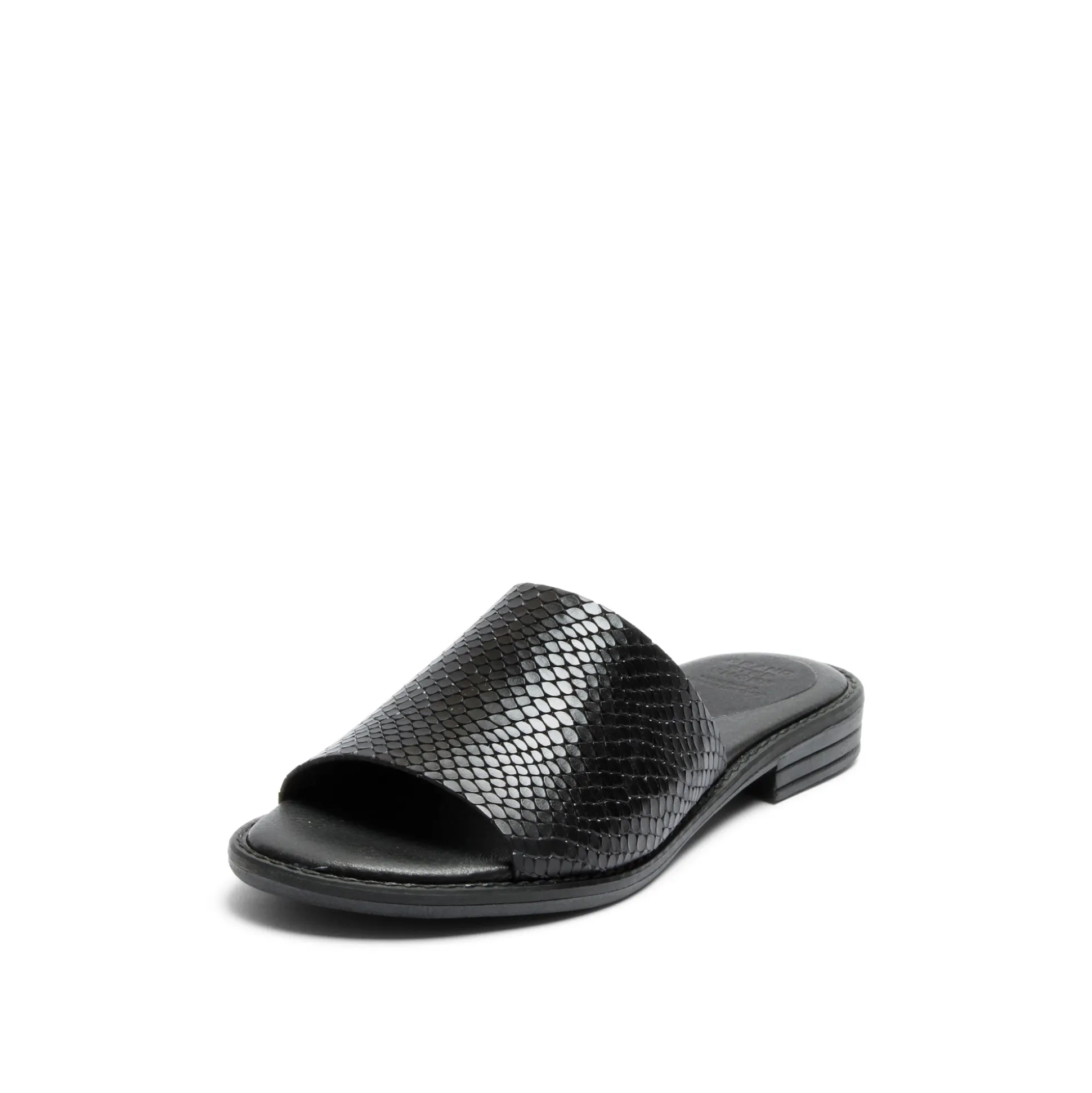 Kaja Leather Sandal Snake Black