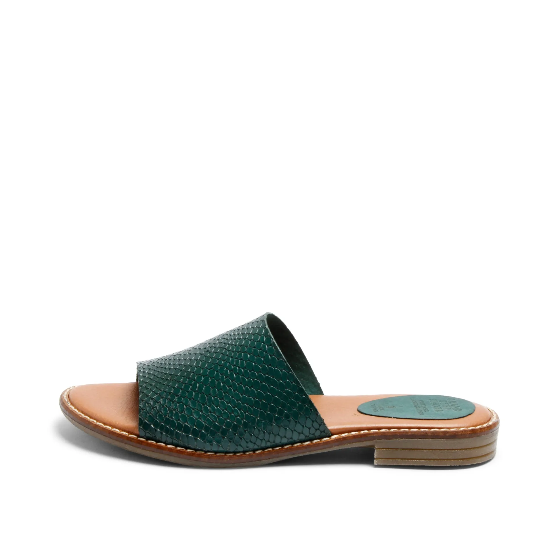 Kaja Leather Sandal Snake Seagreen