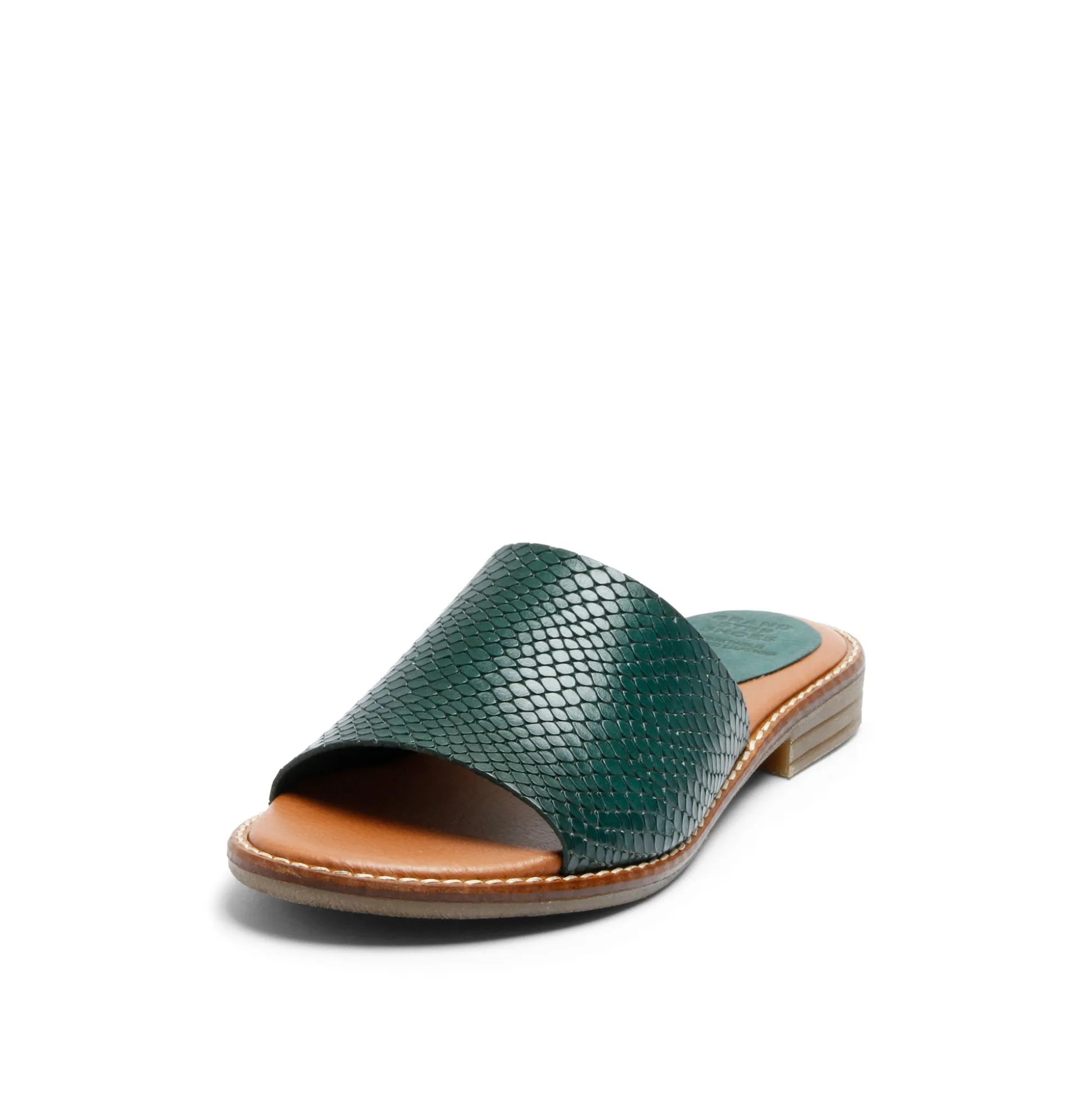 Kaja Leather Sandal Snake Seagreen