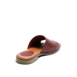 Kaja Leather Sandal Snake Bordo