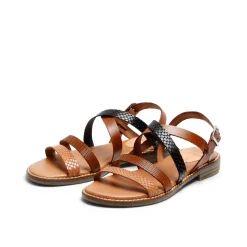 Kiki Leather Sandal Whisky-Multi