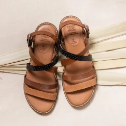 Kiki Leather Sandal Whisky-Multi
