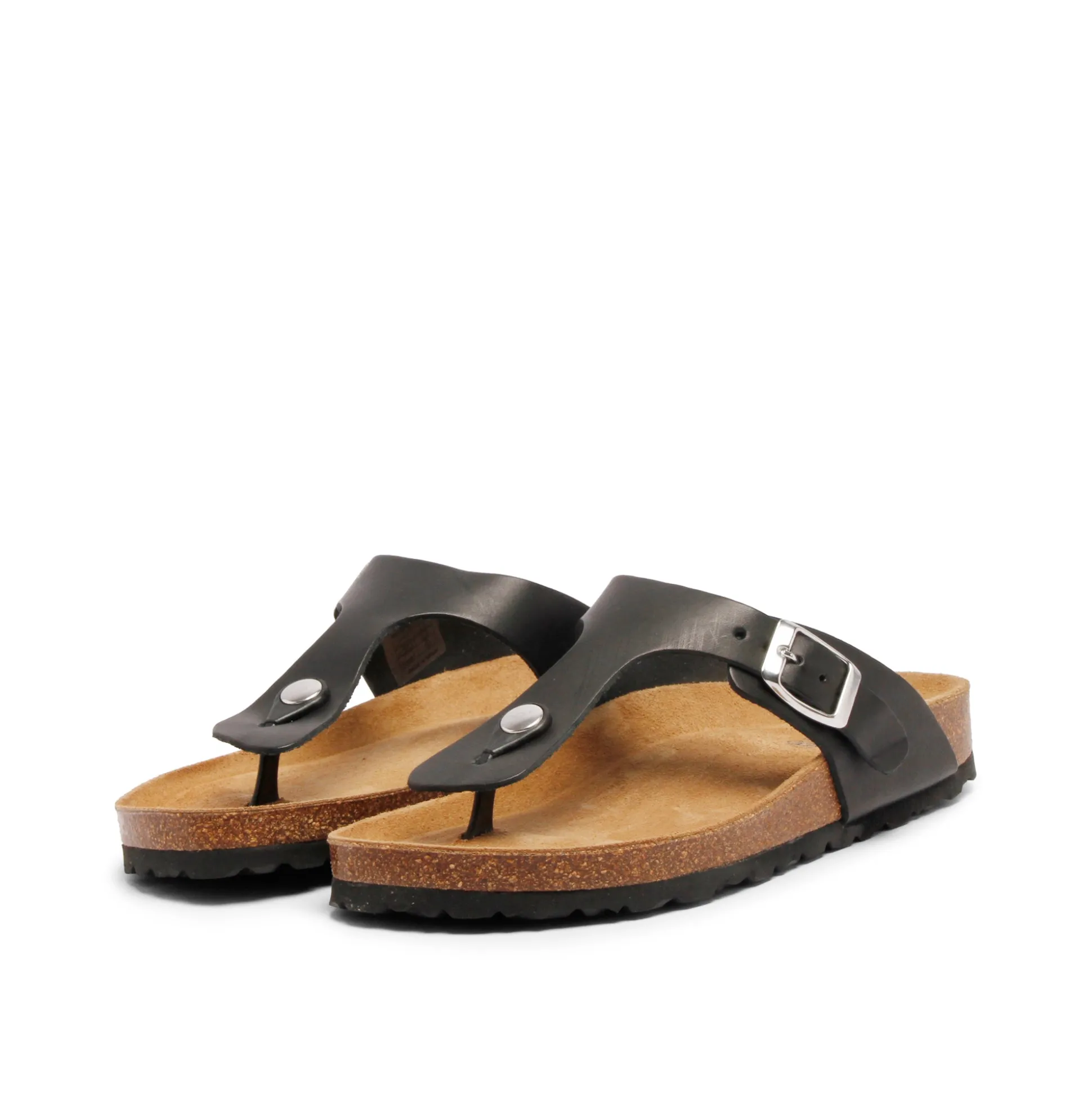 Mana Leather Sandal Black