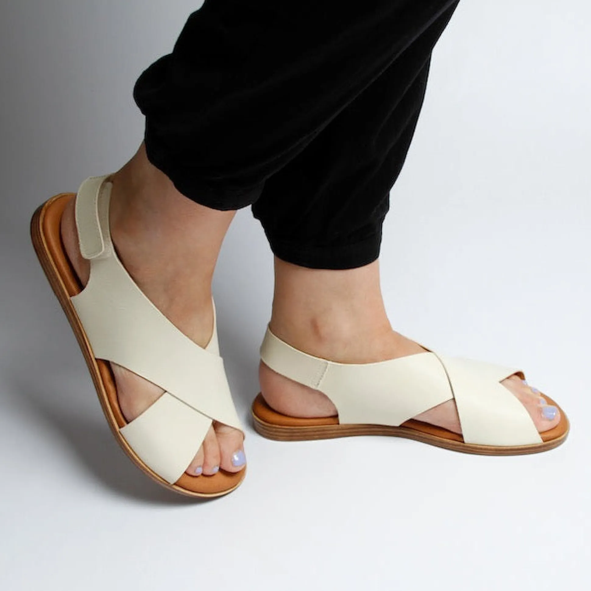 Menorca Leather Sandal Offwhite