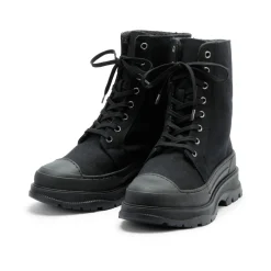 Nelly Black Vegan Lace Boot