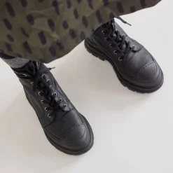 Nelly Black Vegan Lace Boot