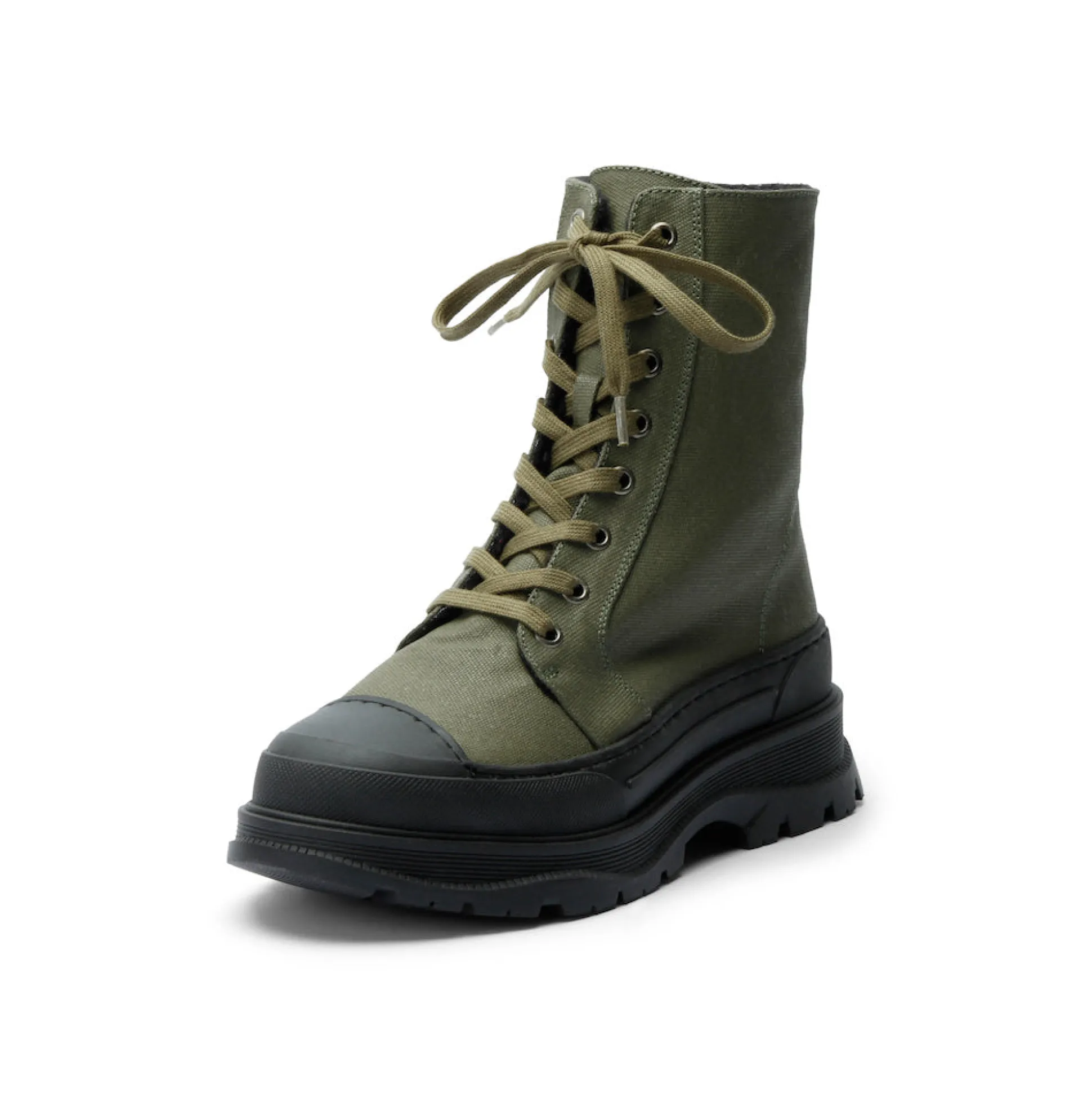 Nelly Olive Vegan Lace Boot