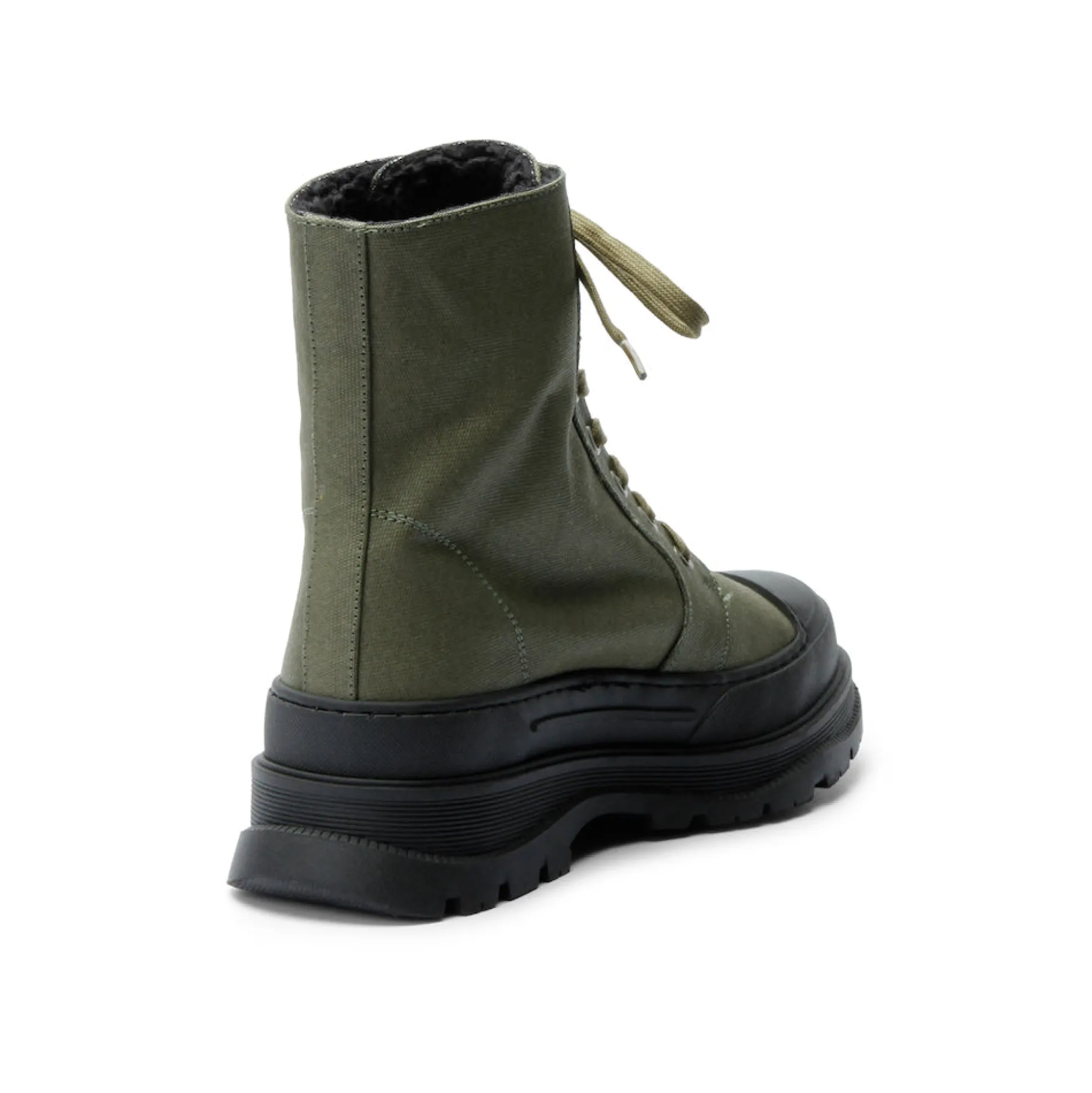 Nelly Olive Vegan Lace Boot