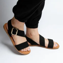 Reba Leather Sandal Black