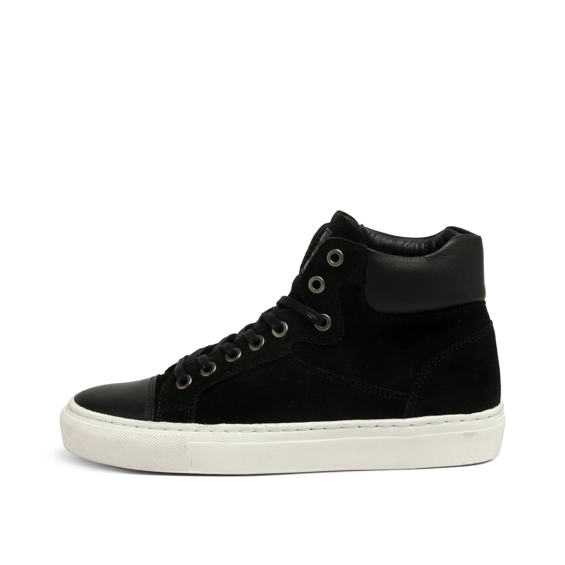 Sally Suede Black High Top Sneaker
