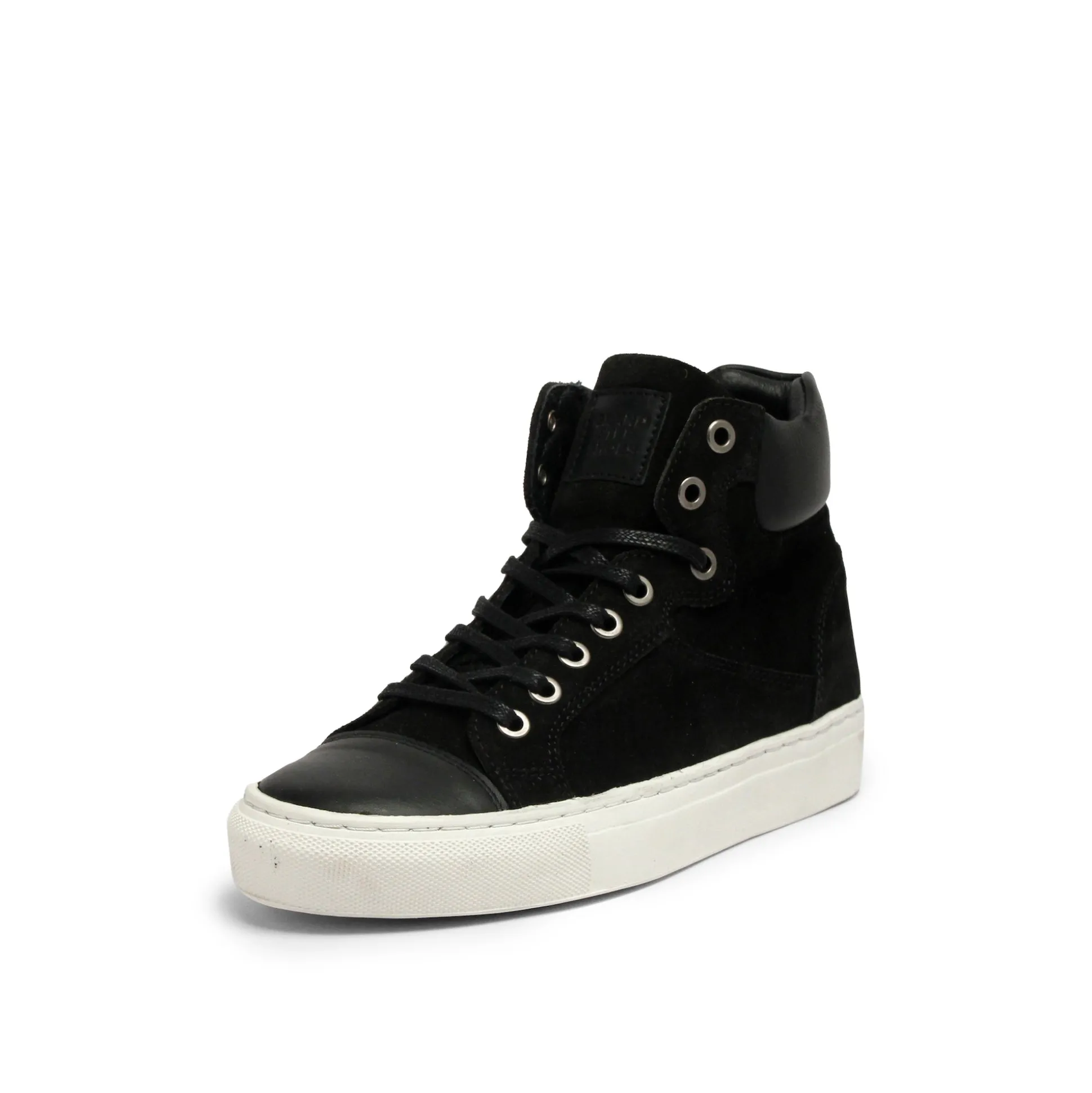 Sally Suede Black High Top Sneaker