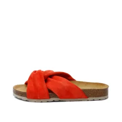 Senna Suede Leather Sandal Red