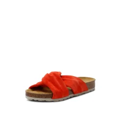 Senna Suede Leather Sandal Red