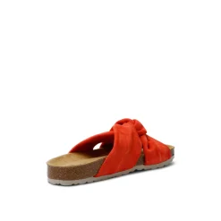 Senna Suede Leather Sandal Red