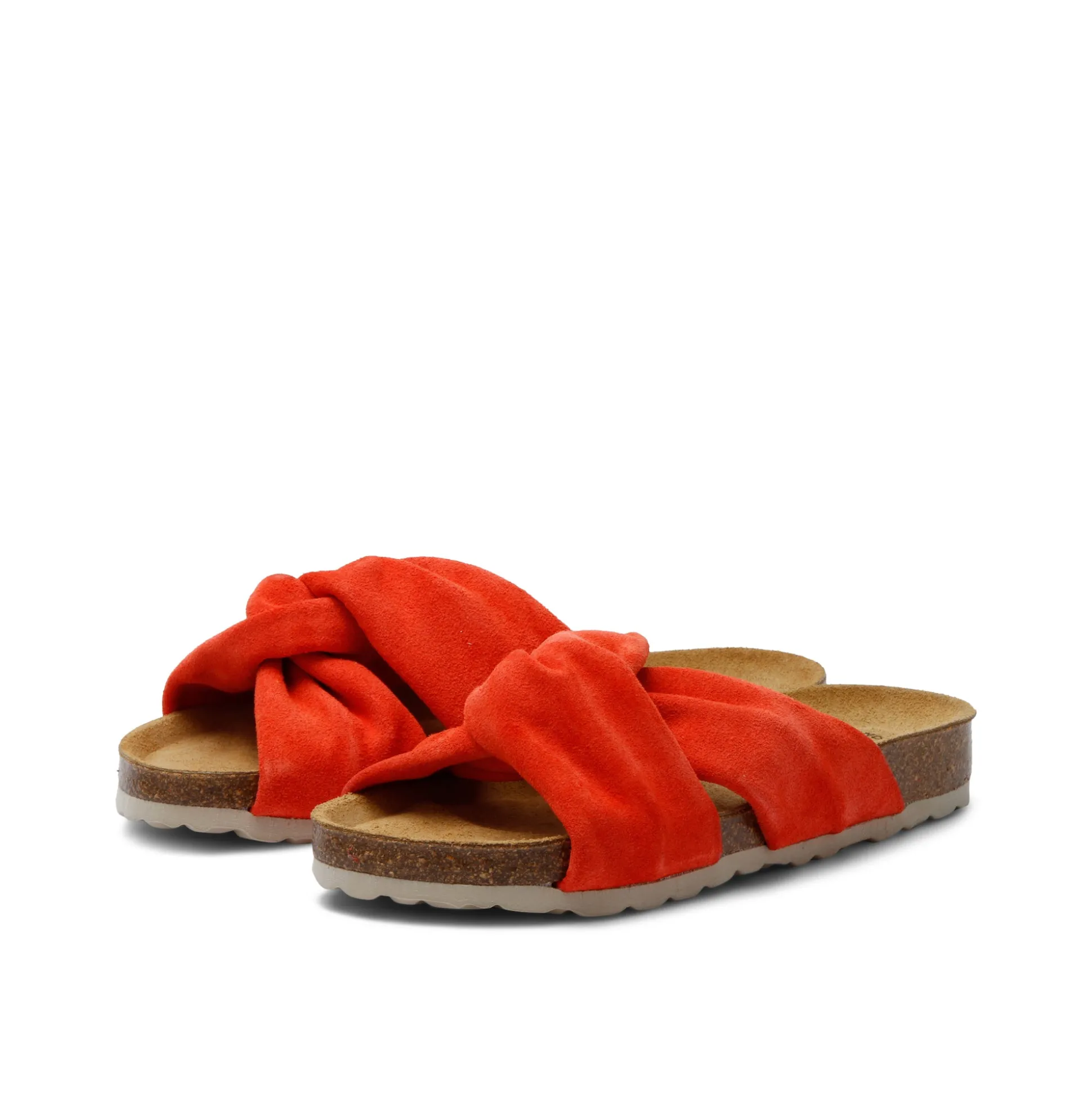 Senna Suede Leather Sandal Red