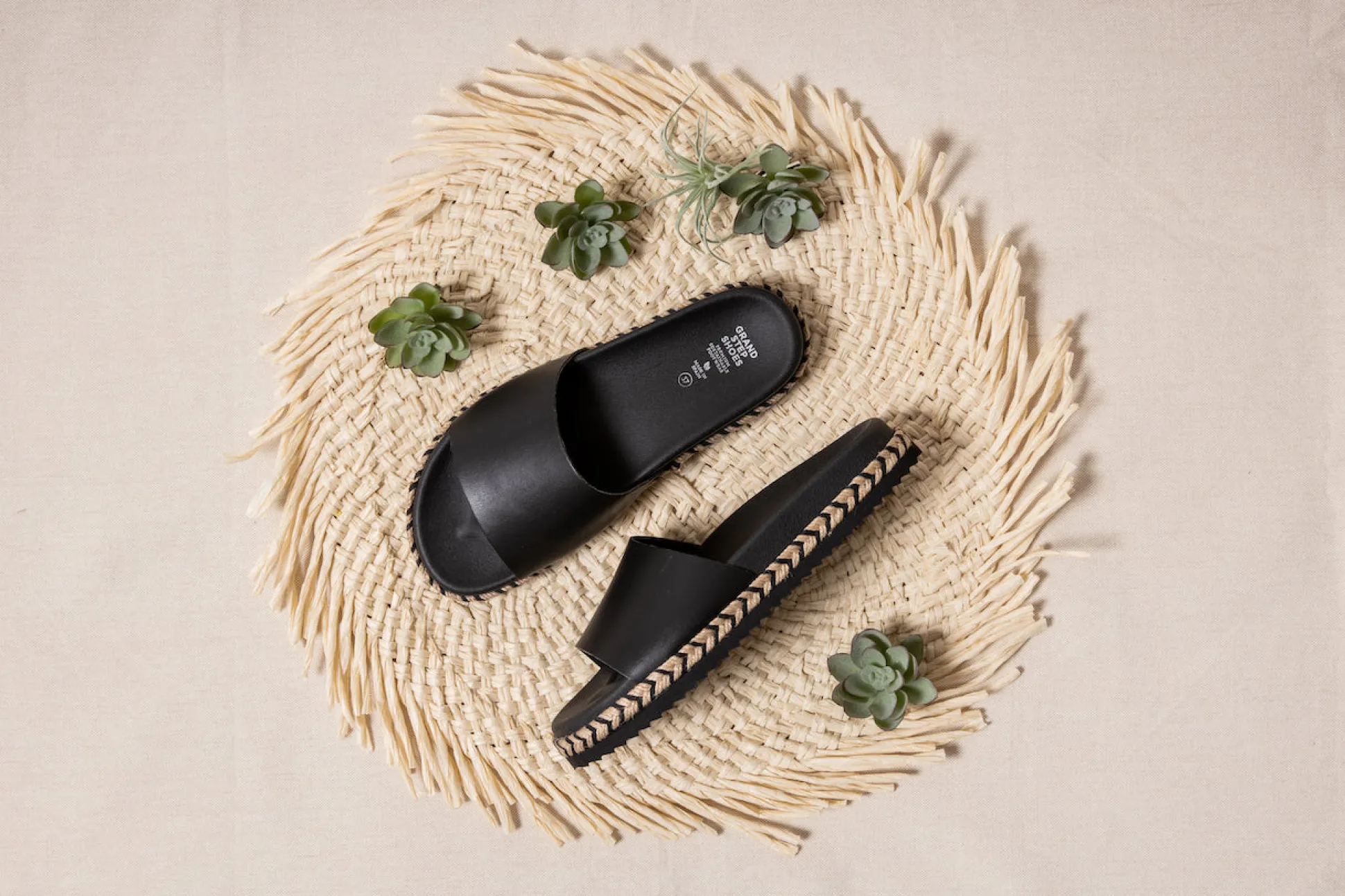 Sina Black Corn Slipon Sandal