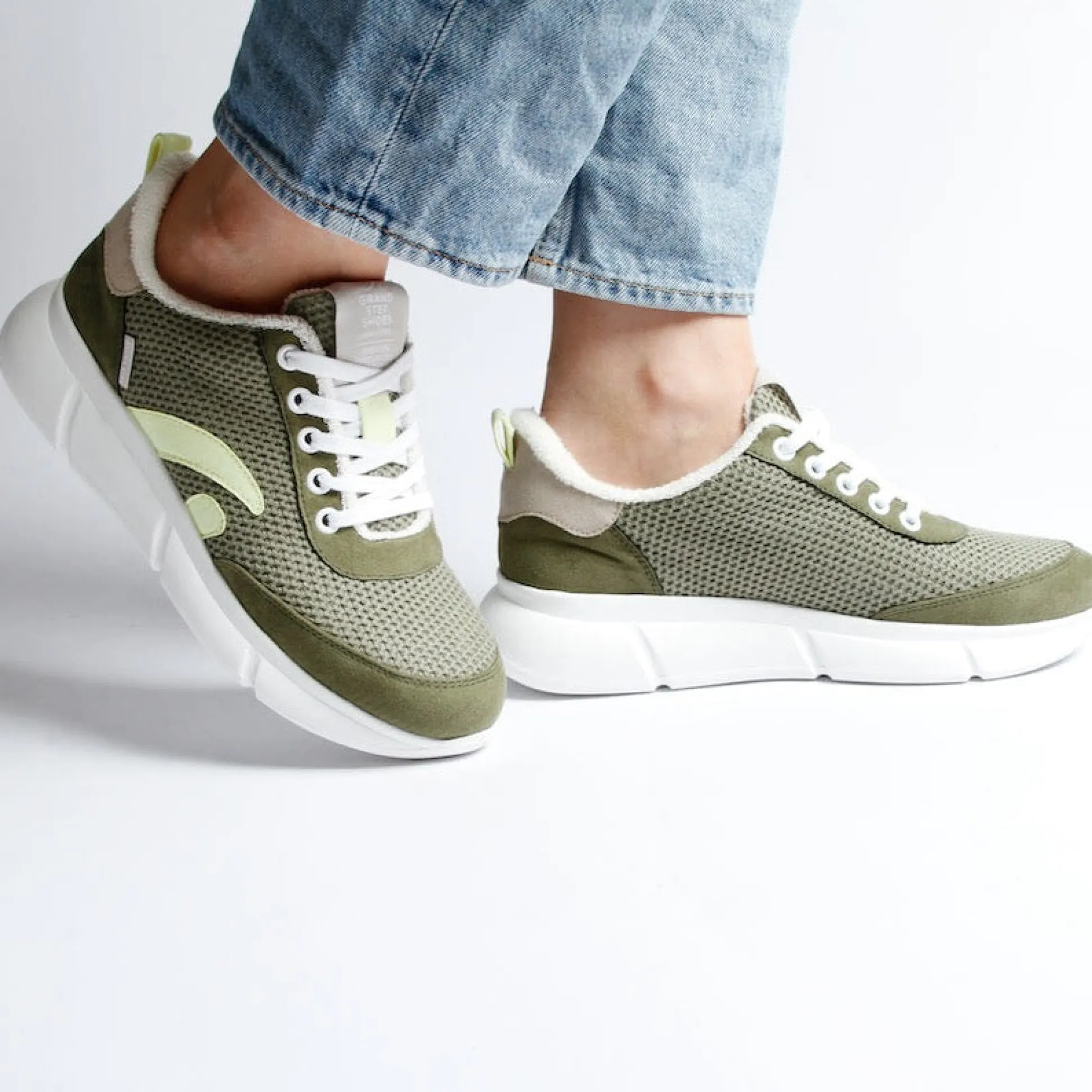 Speed Olive Neon Vegan Sneaker