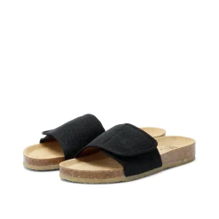 Sunny Hemp Black Slipon Sandal