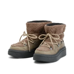Svea Furry Olive Winter Bootie