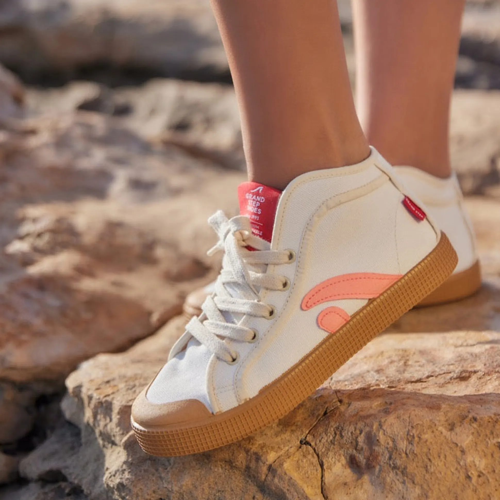 Taylor Organic Sneaker Offwhite Neon-Pink