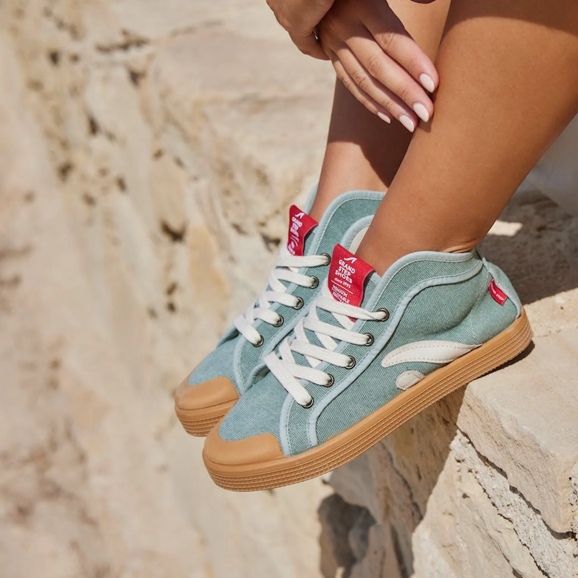 Taylor Organic Sneaker Seagreen Washed