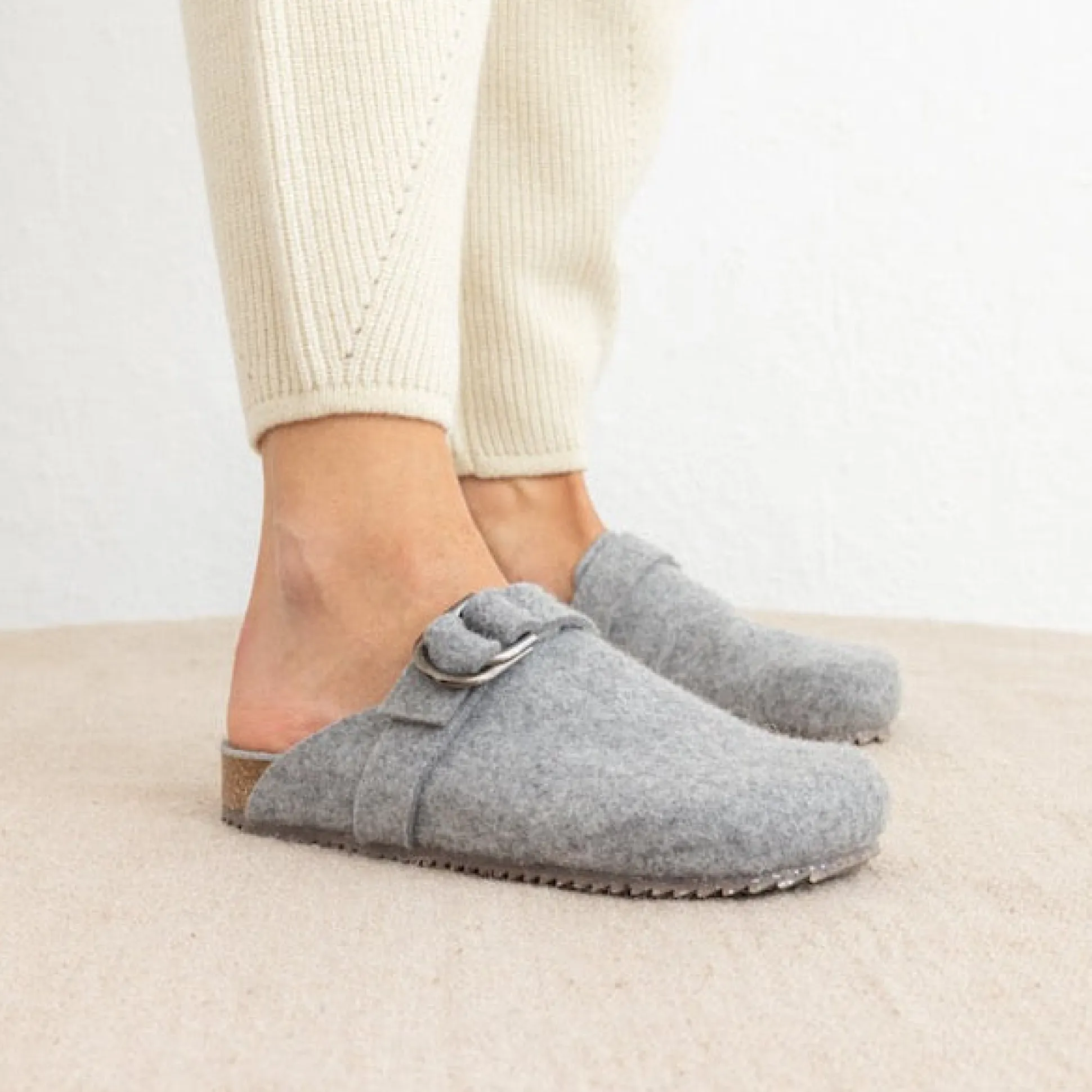 Uden Grey Wool Clog